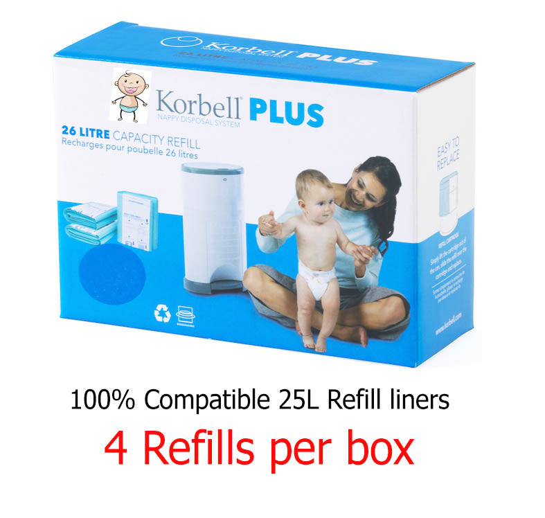 Korbell Compatible Nappy Bin Refill Plus 25L Eco Nappy Bins